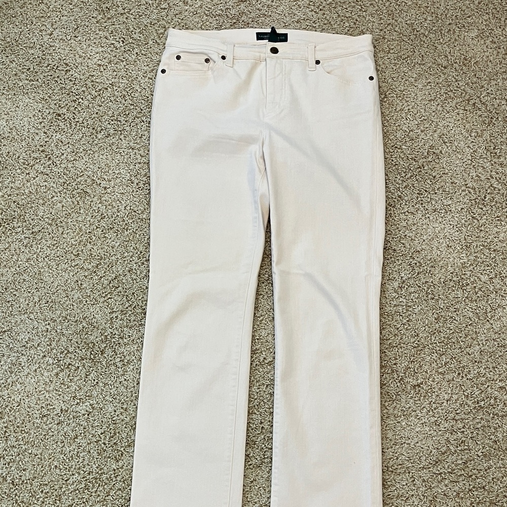 Lauren Ralph Lauren Cream Straight-Leg Jeans
